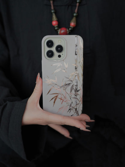 「Chinoiserie」Silver Bamboo Printed Phone Case
