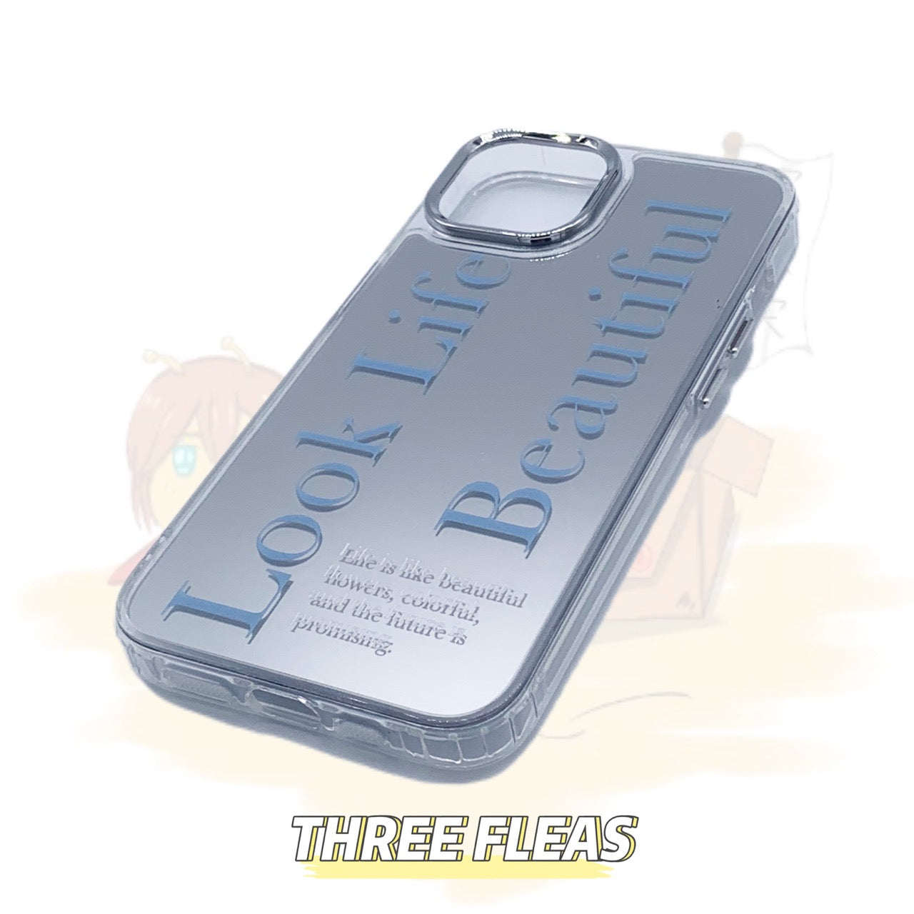 Simple Blue Letters Mirror Phone Case
