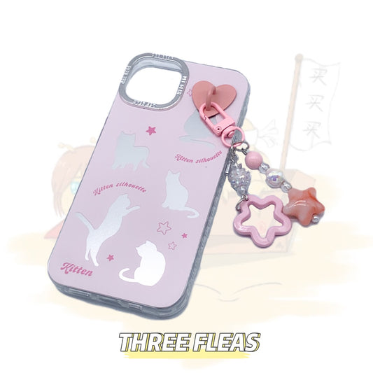 Cute Pink White Cat Phone Case