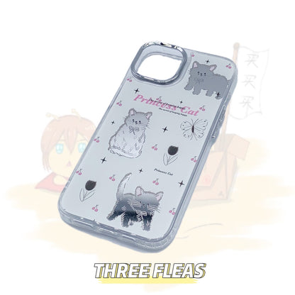 Cute Pink White Cat Phone Case