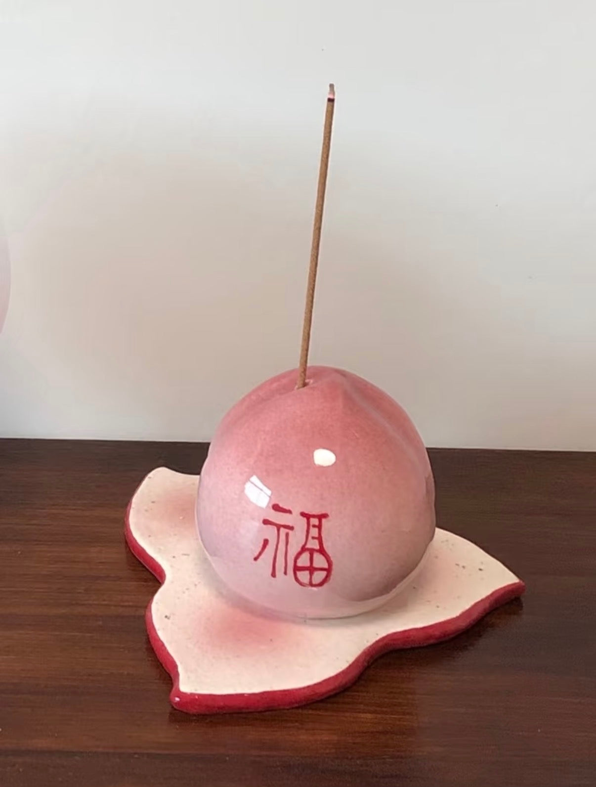 Surreal Peach Incense Holder | Plate/Vases Set | Three Fleas