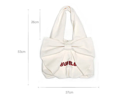 Cream Bow Shoulder Bag