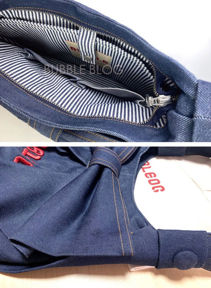 Denim Bow Shoulder Bag