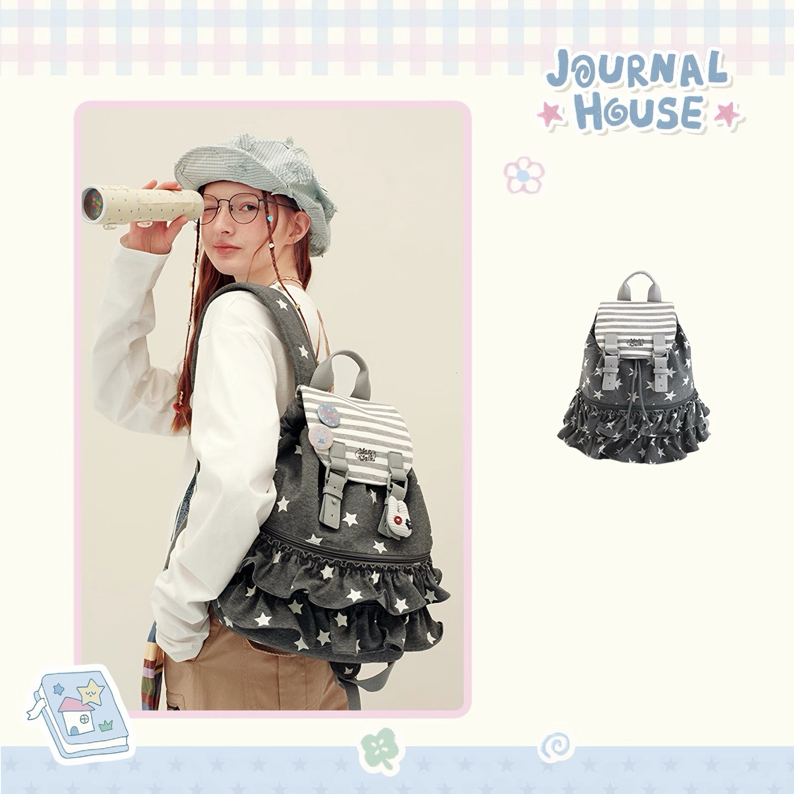 Vanwalk Lace Polka Dot Ballerina Backpack | Bag | Three Fleas