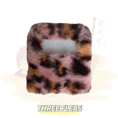 Leopard Print Furry Flip Phone Case