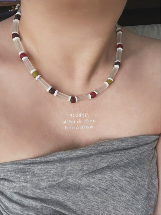 Ice Color Beaded Necklace