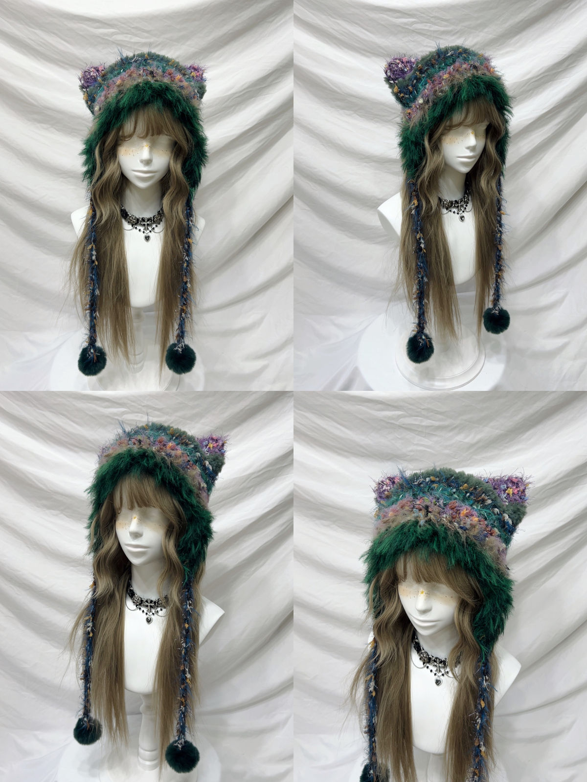 In Shades of Grape and Ivy Crochet Hat