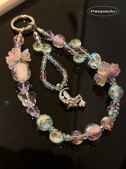Iridescent Mermaid Beaded Phone Charm
