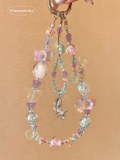 Iridescent Mermaid Beaded Phone Charm