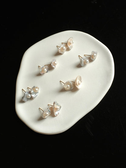 Irregular Baroque Freshwater Pearl Earrings