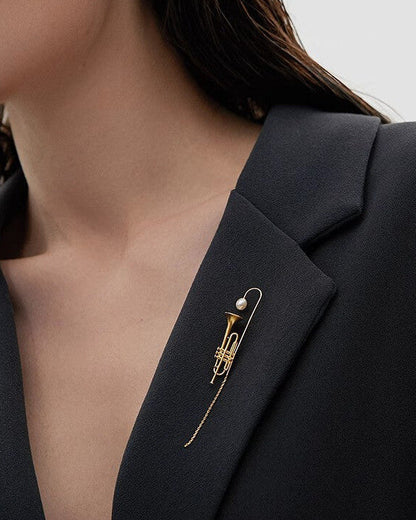 Jazz Trumpet Brooch