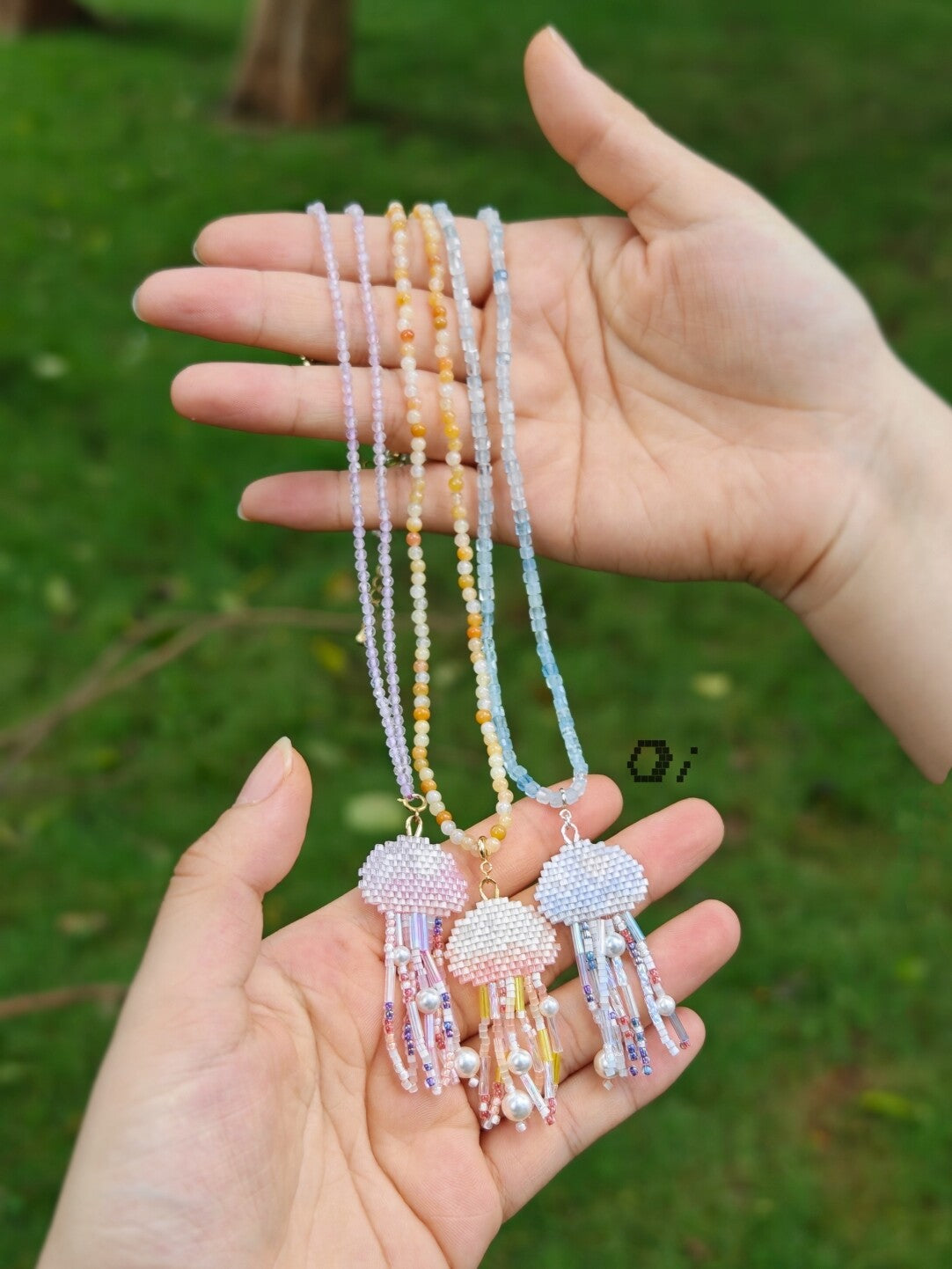 Jellyfish MIYUKI Beaded Necklace