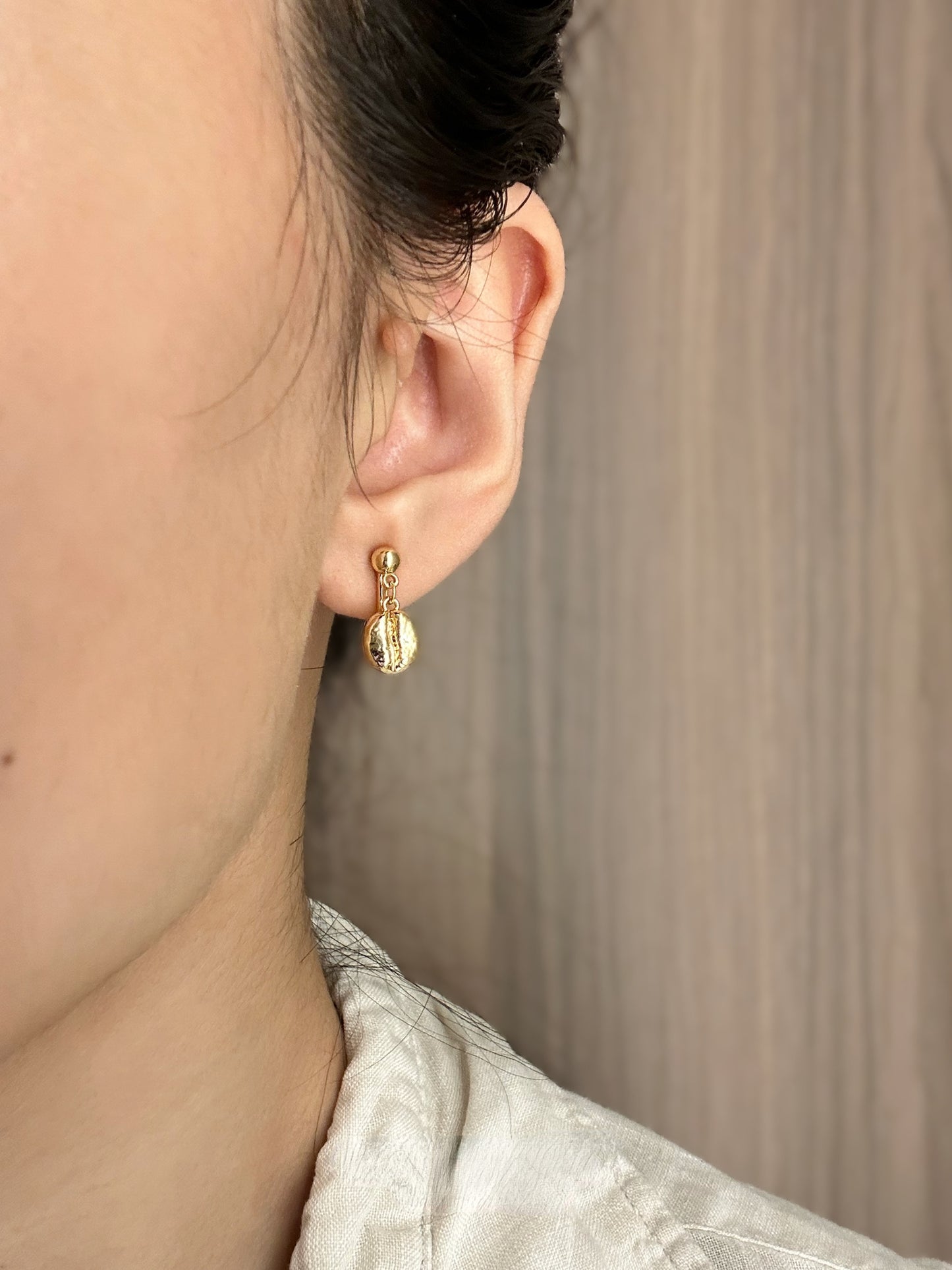 Coffee Bean Silver Studs