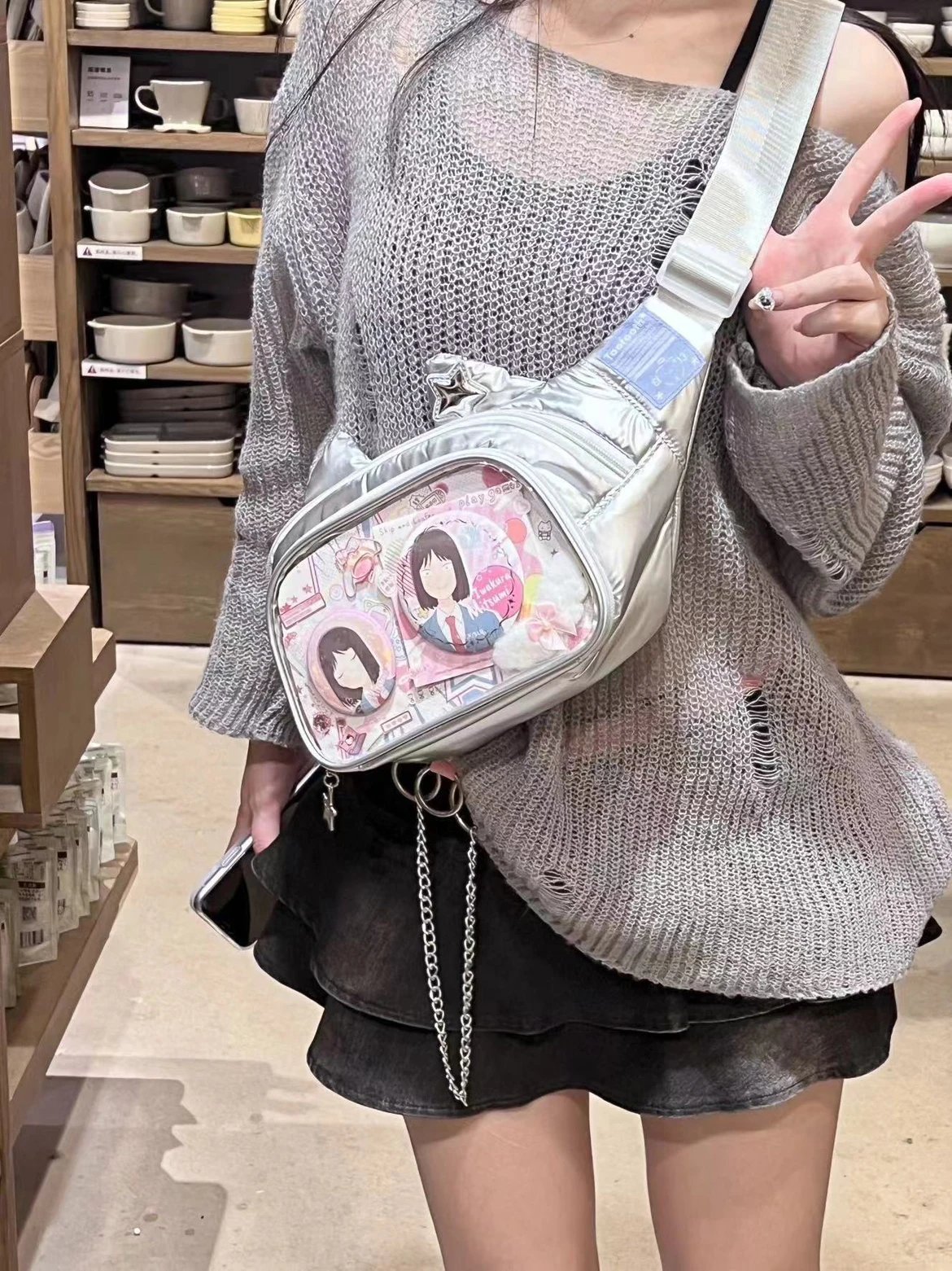 Kawaii Cat-Shaped Sling Ita Bag