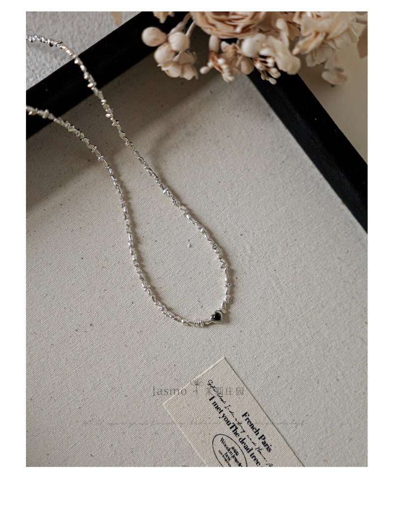 Keshi Irregular Silver Necklace