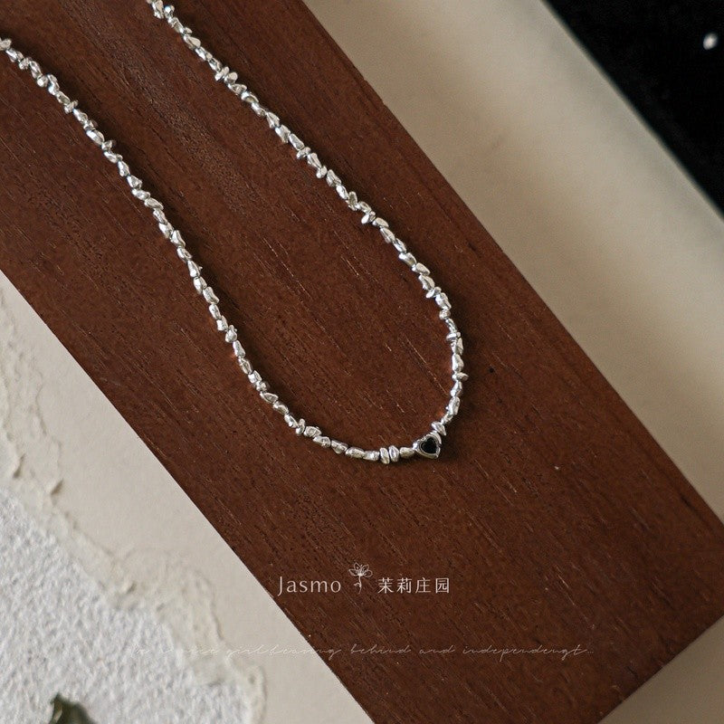 Keshi Irregular Silver Necklace