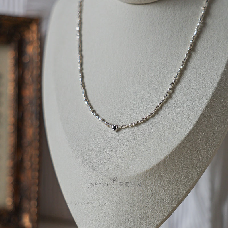 Keshi Irregular Silver Necklace
