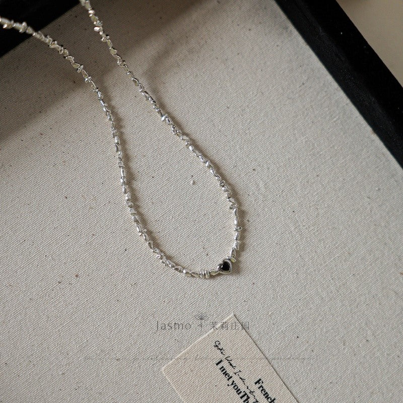 Keshi Irregular Silver Necklace