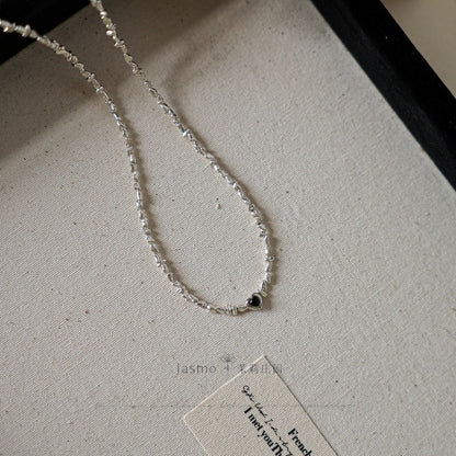 Keshi Irregular Silver Necklace