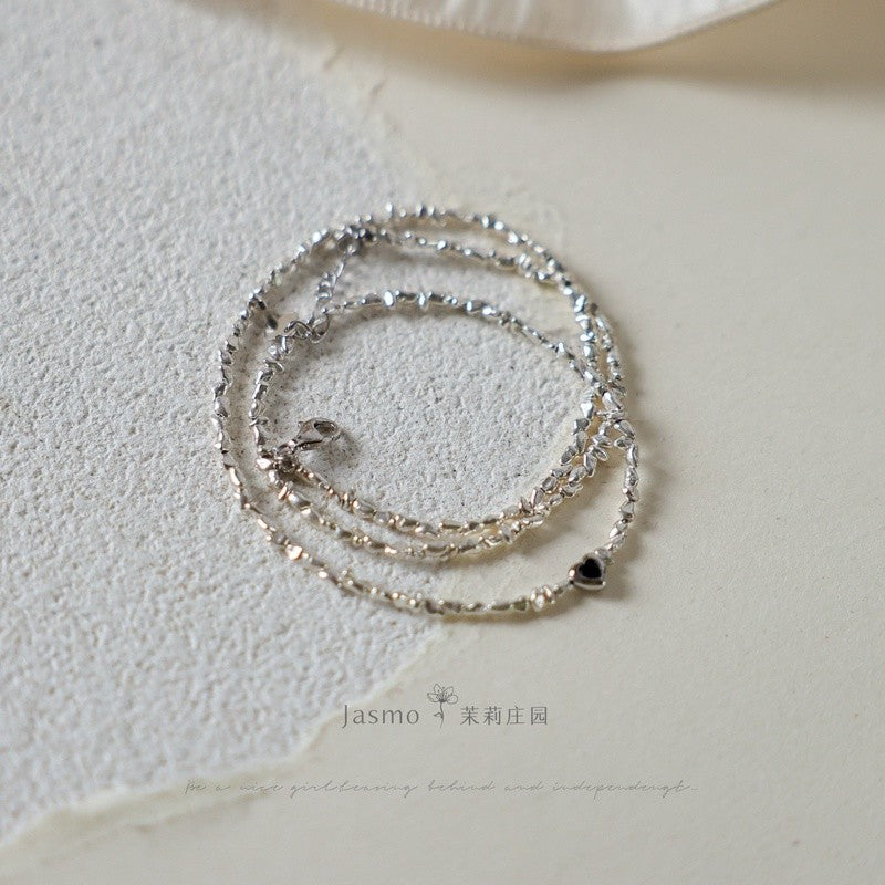 Keshi Irregular Silver Necklace