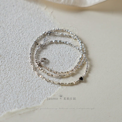 Keshi Irregular Silver Necklace