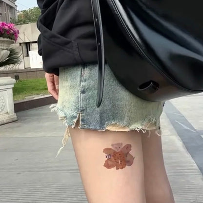 Kitty Bear Lion Waterproof Temporary Tattoo Stickers Set