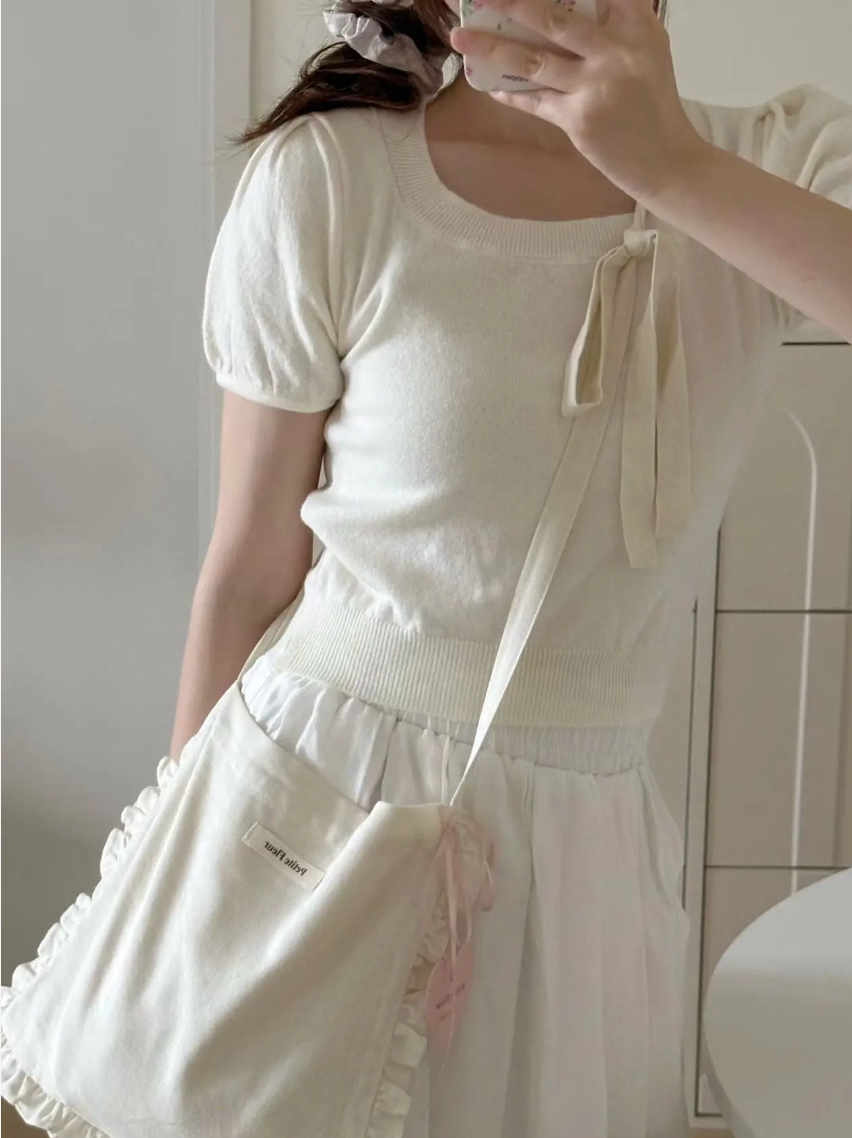Lace Bow Crossbody Bag