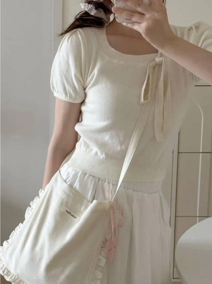 Lace Bow Crossbody Bag