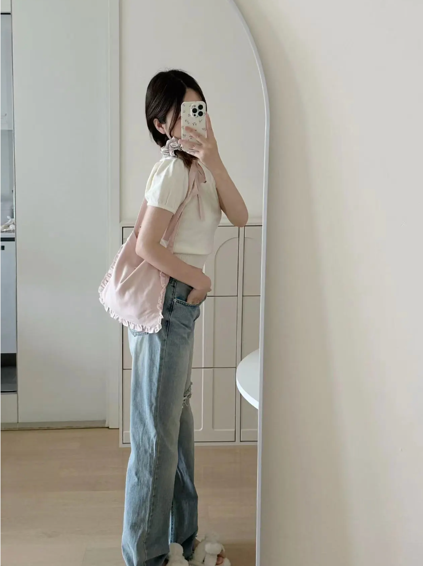 Lace Bow Crossbody Bag