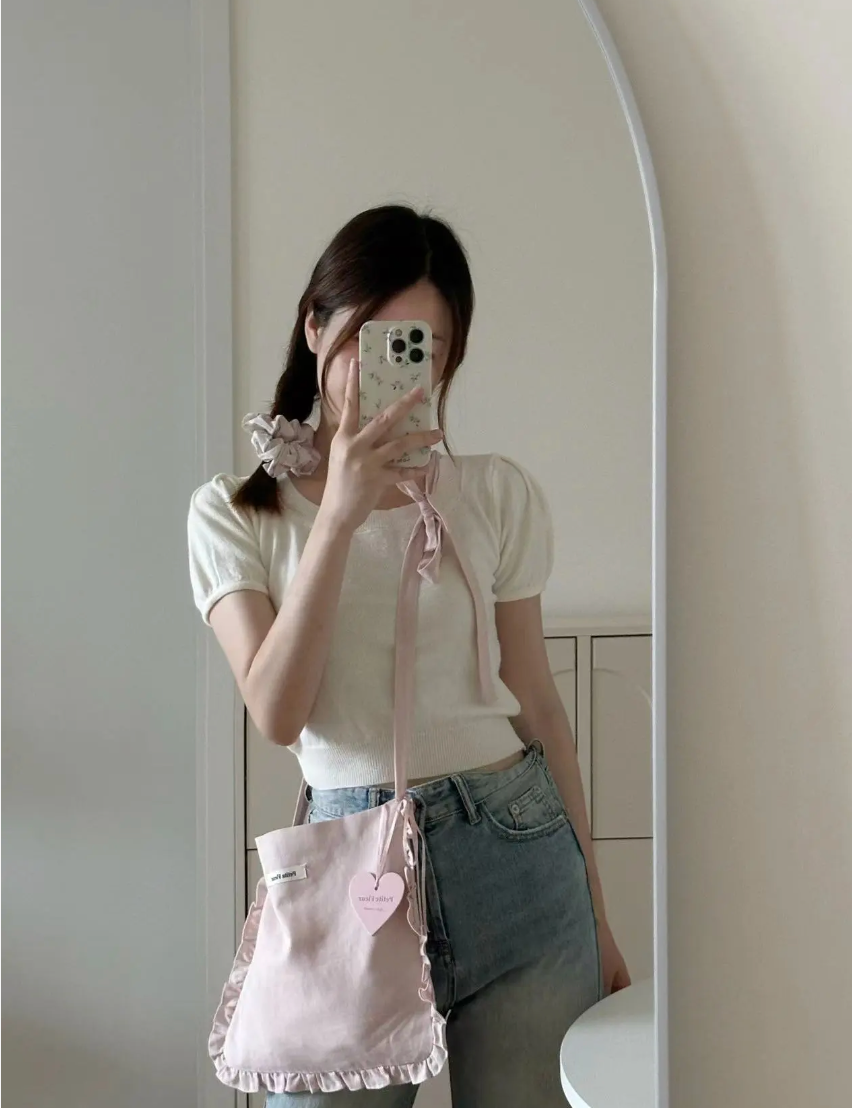 Lace Bow Crossbody Bag