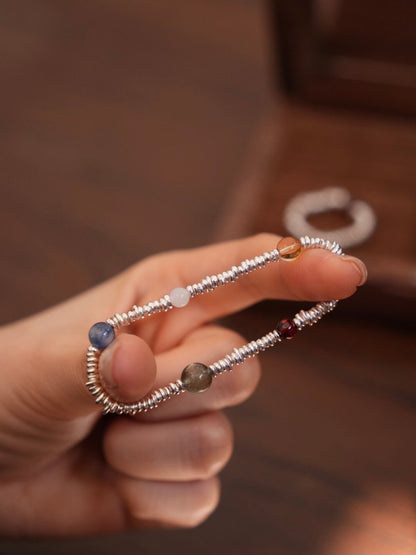 Chiang Mai Garnet Kyanite Beaded Bracelet