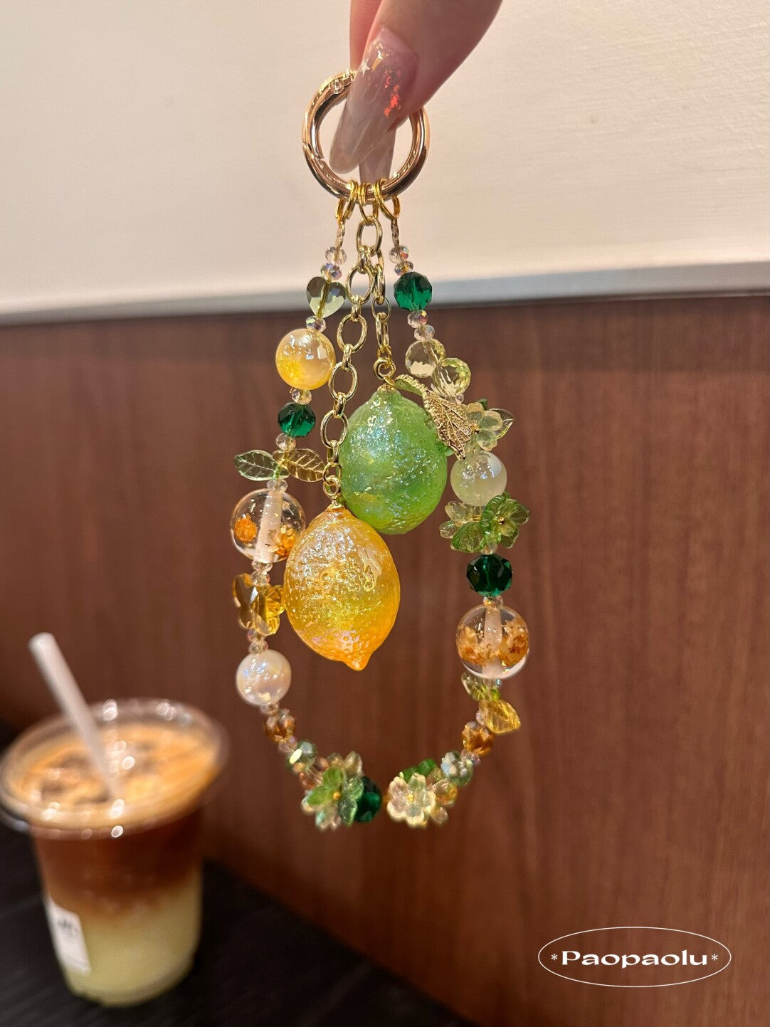 Lemon Beaded Phone Charm