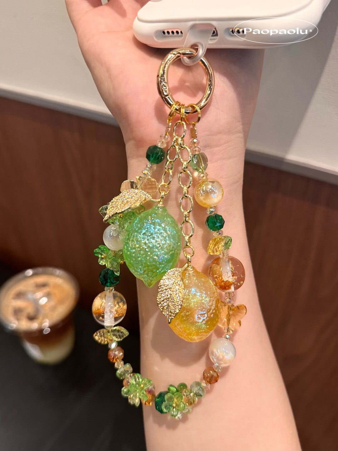 Lemon Beaded Phone Charm