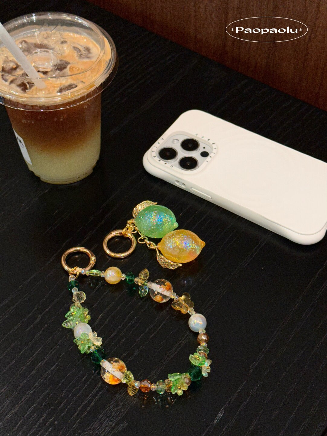 Lemon Beaded Phone Charm