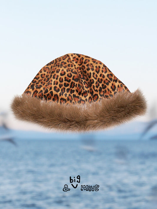 Leopard Plush Bucket Hat