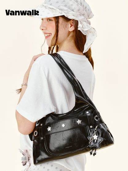 Vanwalk Gulugulu Leopard Studded Hobo Bag