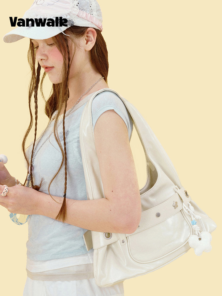 Vanwalk Gulugulu Leopard Studded Hobo Bag