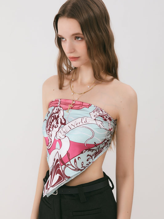 Letters from Hell Printed Scarf Top