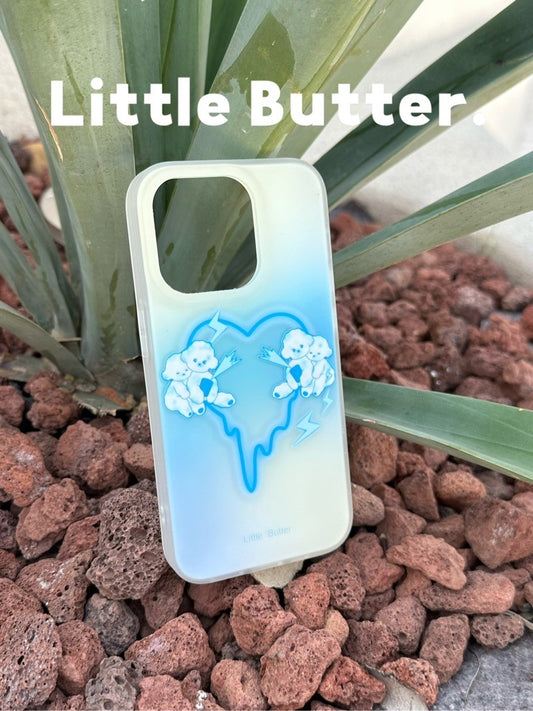 「Original」Lightning Lamb Blue Heart Printed Phone Case | iPhone Case | Three Fleas