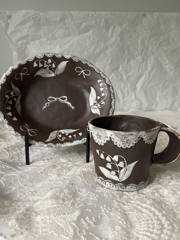Lily of the Valley Hand-Painted Ceramic Plate