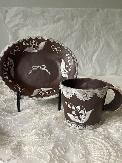 Lily of the Valley Hand-Painted Ceramic Plate