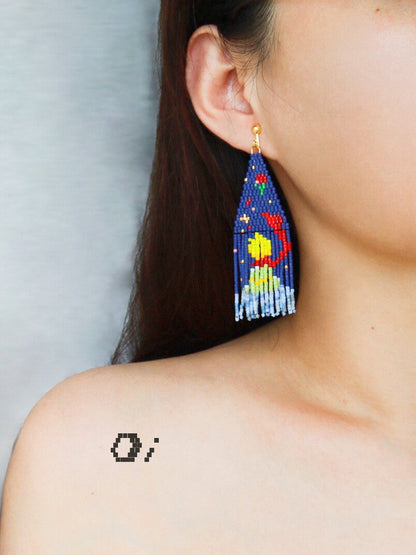 Little Prince MIYUKI Beaded Tassel Earrings
