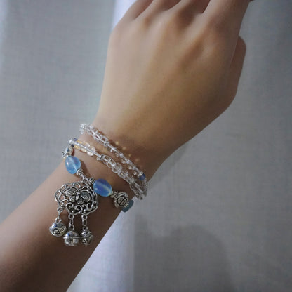 Longevity Lock Crystal Beaded Necklace