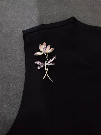 Lotus Dragonfly Brooch