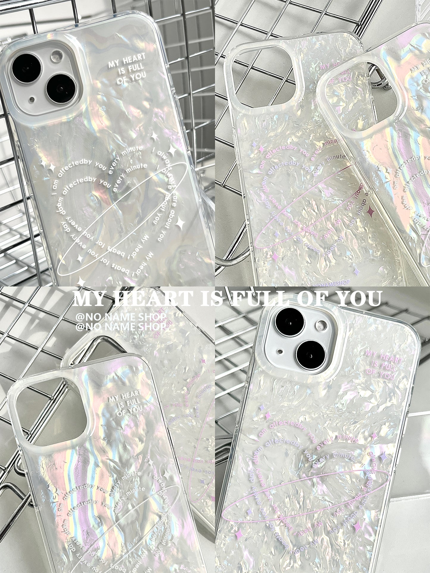 Love Letter Heart Printed Shell Pattern Phone Case