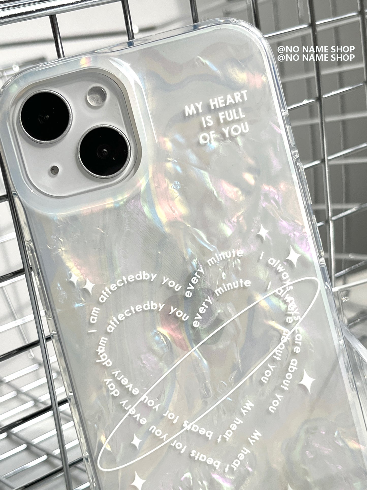 Love Letter Heart Printed Shell Pattern Phone Case