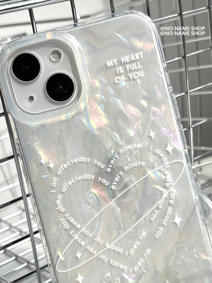 Love Letter Heart Printed Shell Pattern Phone Case
