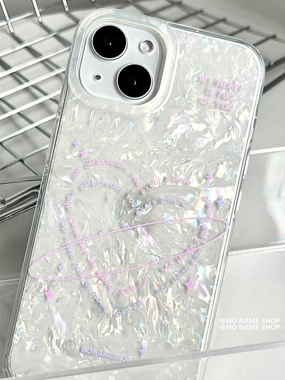 Love Letter Heart Printed Shell Pattern Phone Case
