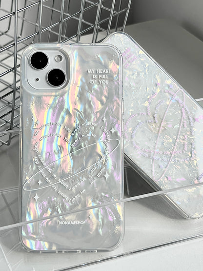 Love Letter Heart Printed Shell Pattern Phone Case