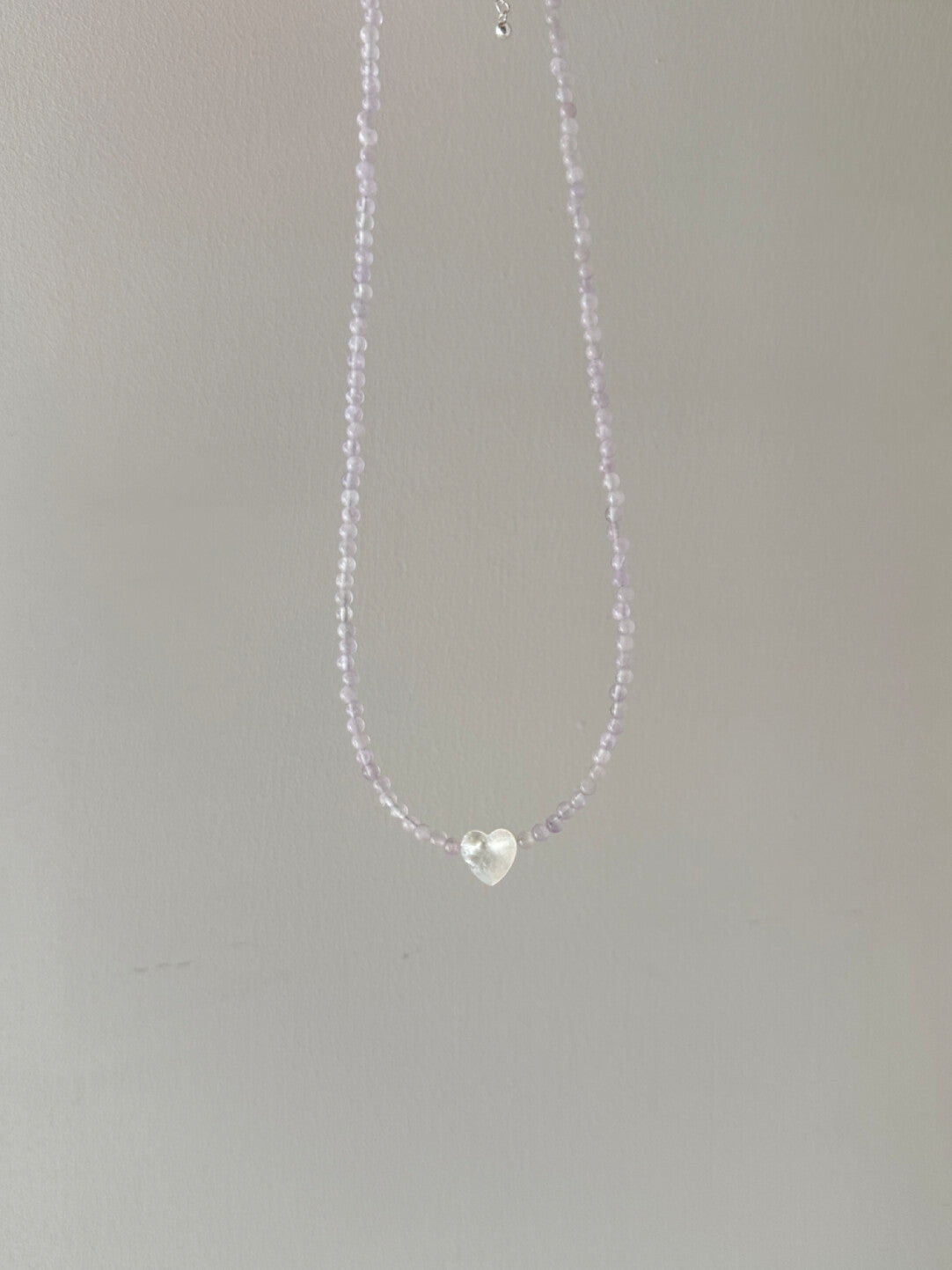 Heart Romantic Purple Natural Stone Beaded Necklace